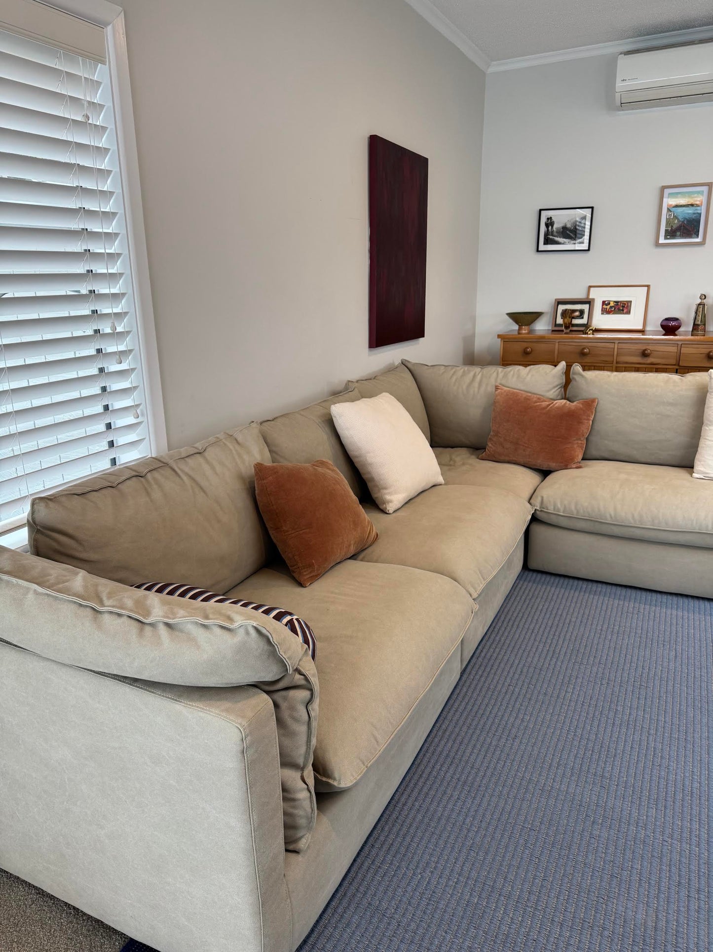 Nodi Rug / Unplugged Stripes in Cornflower Blue