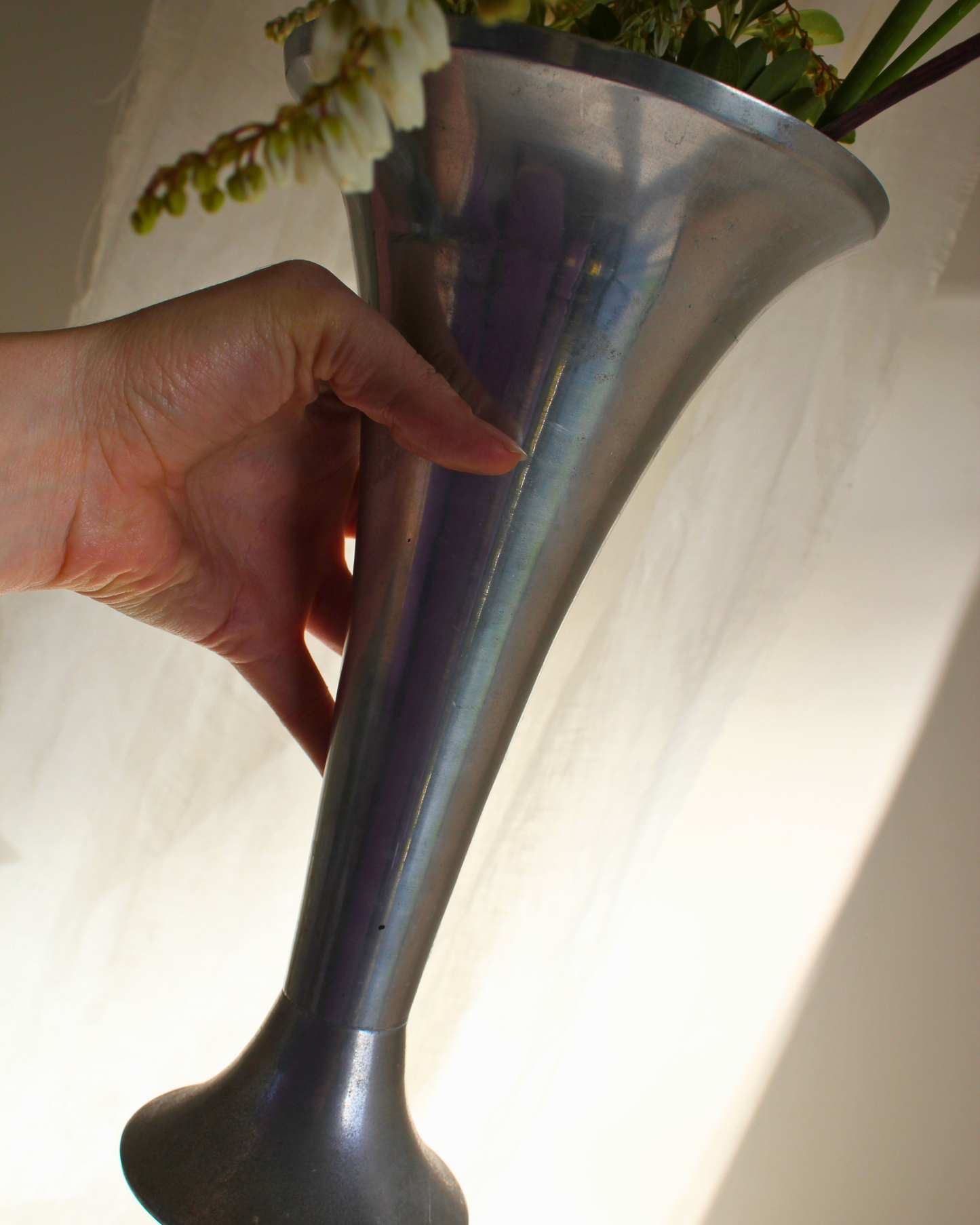 Pewter Trumpet Vase
