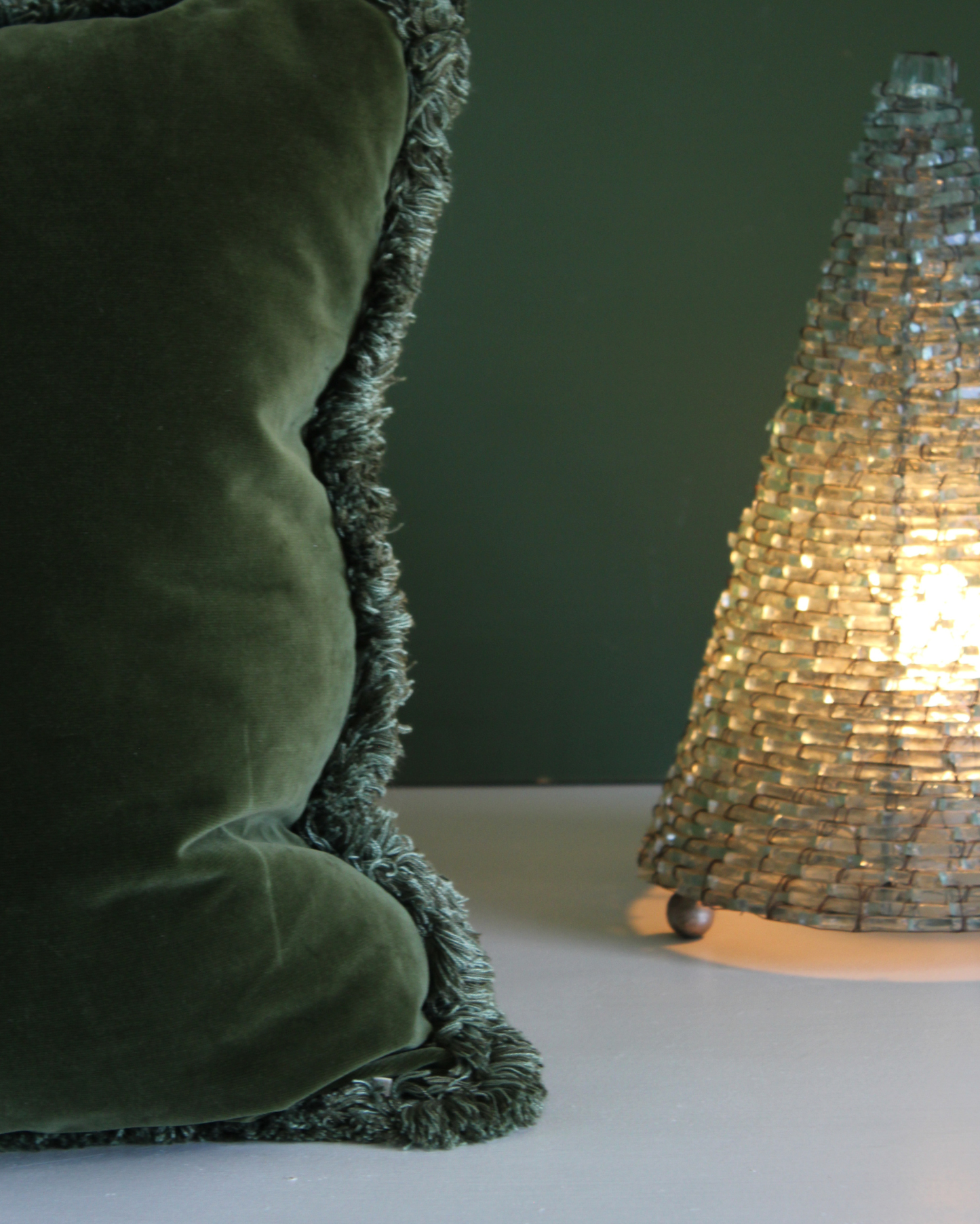 Little & Fox Fringed Velvet Cushion