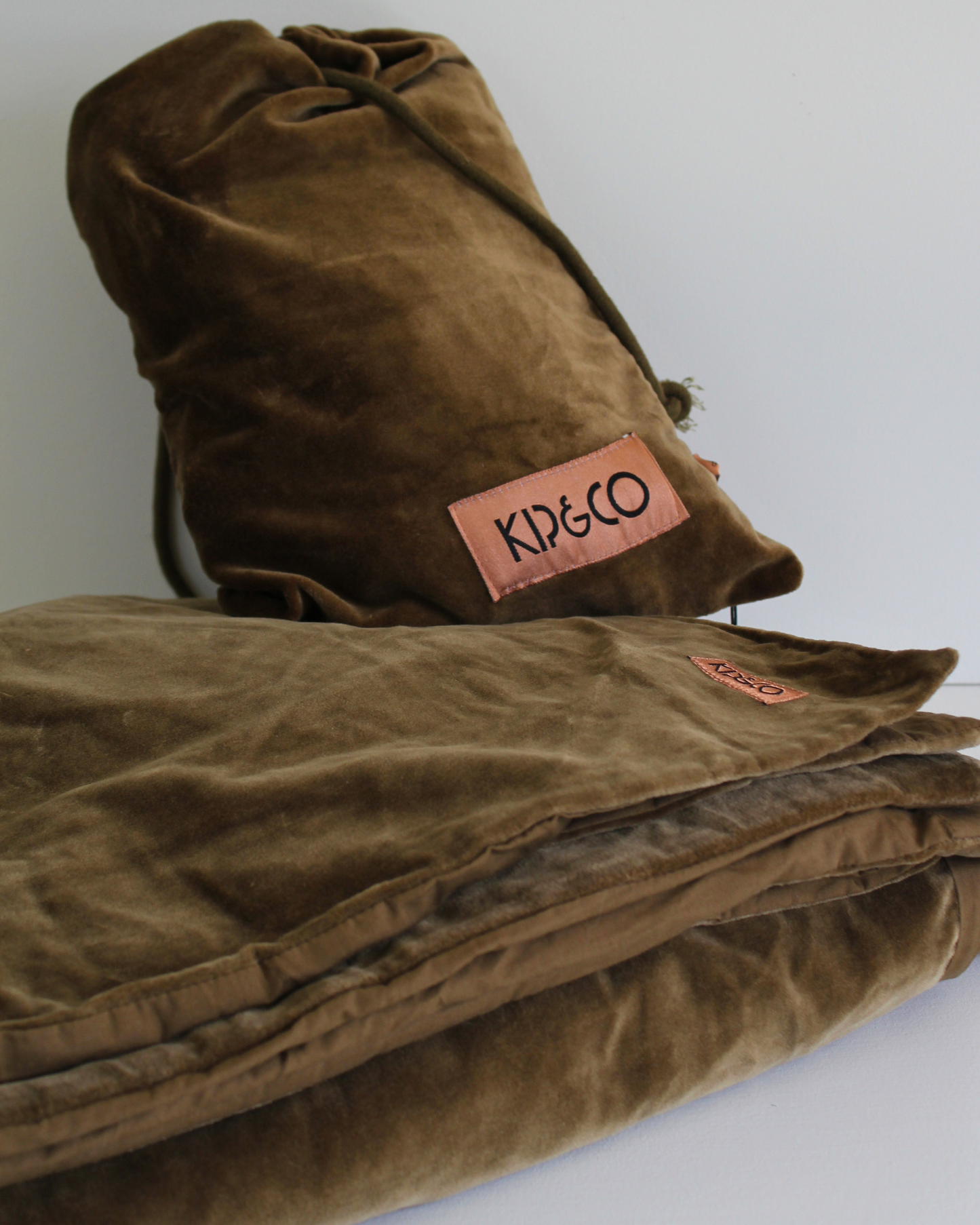 Kip & Co Khaki Velvet Duvet Cover Set / King