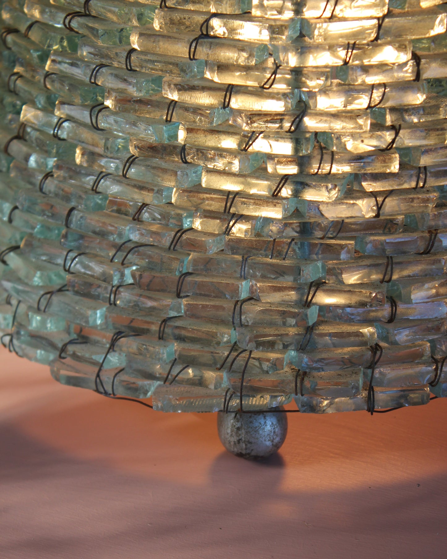 Vintage Glass Tesserae Pyramid Lamp