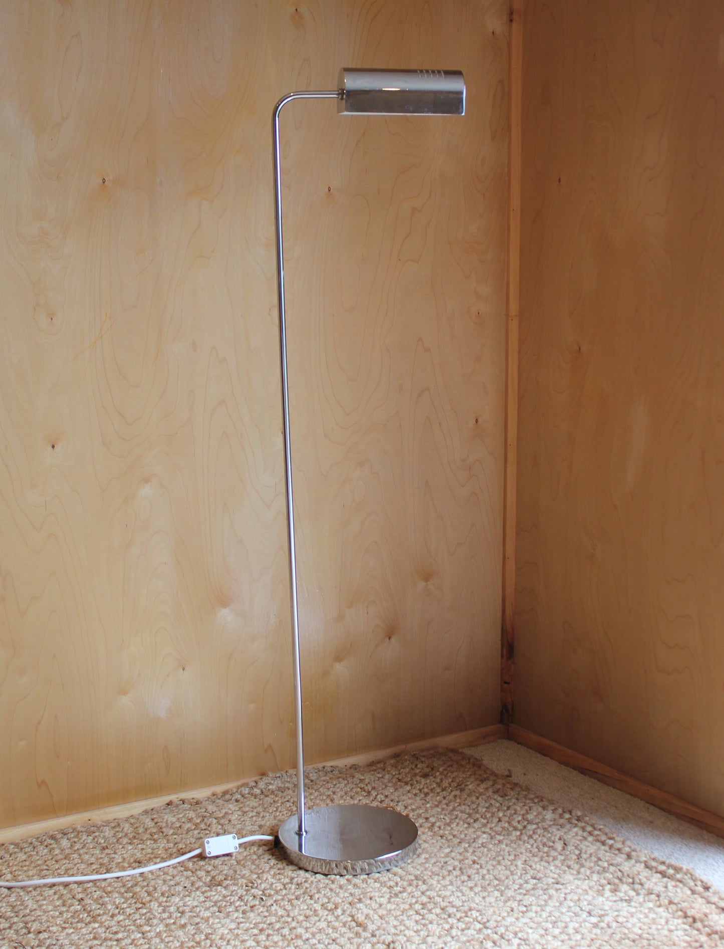 Mid-Century Chrome Floor Lamp with Adjustable Shade