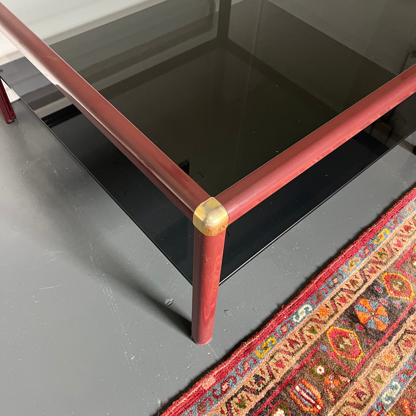 Maroon Square Modernist Coffee Table
