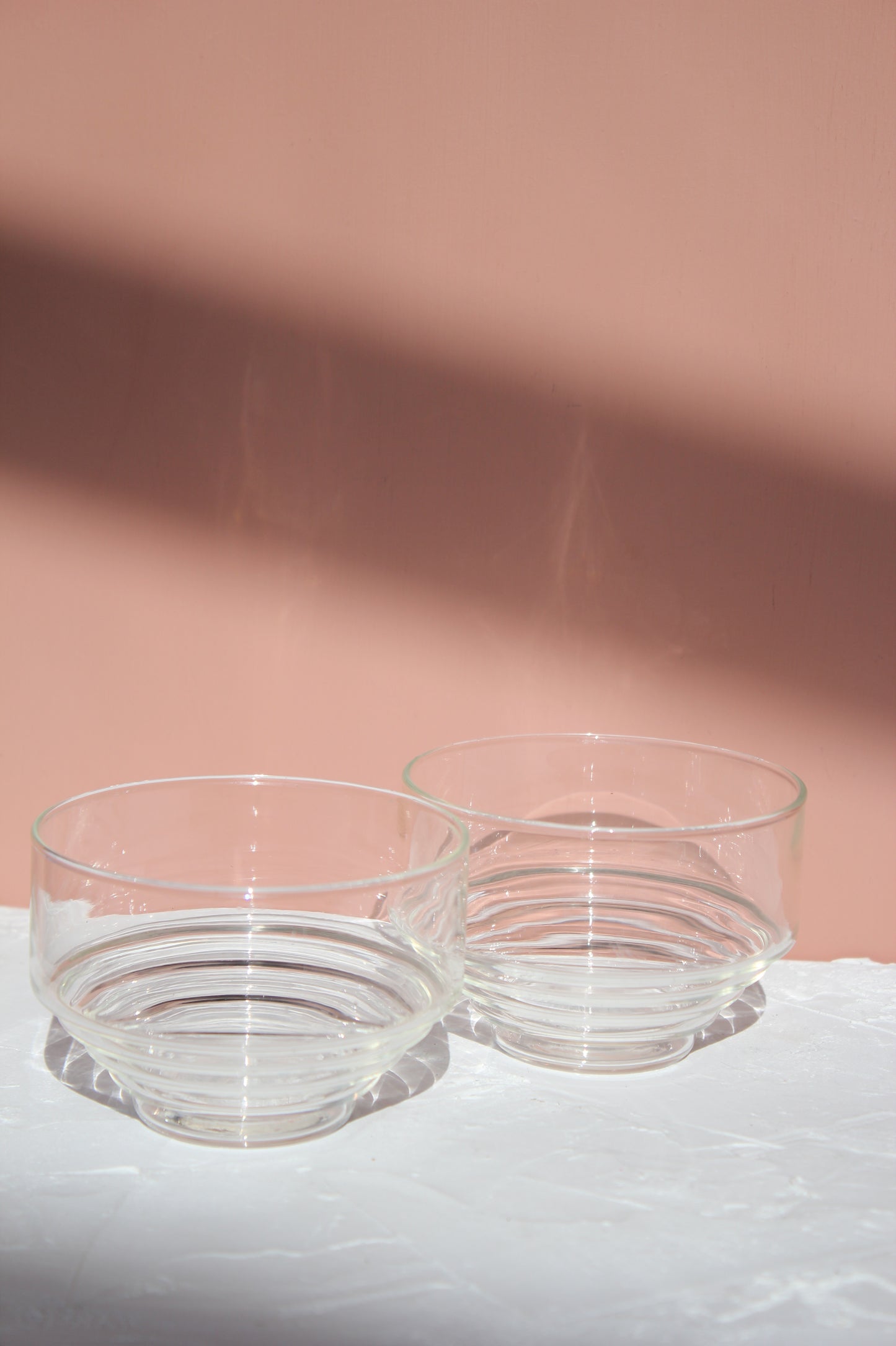 Ribbed Glass Bowls / Pair
