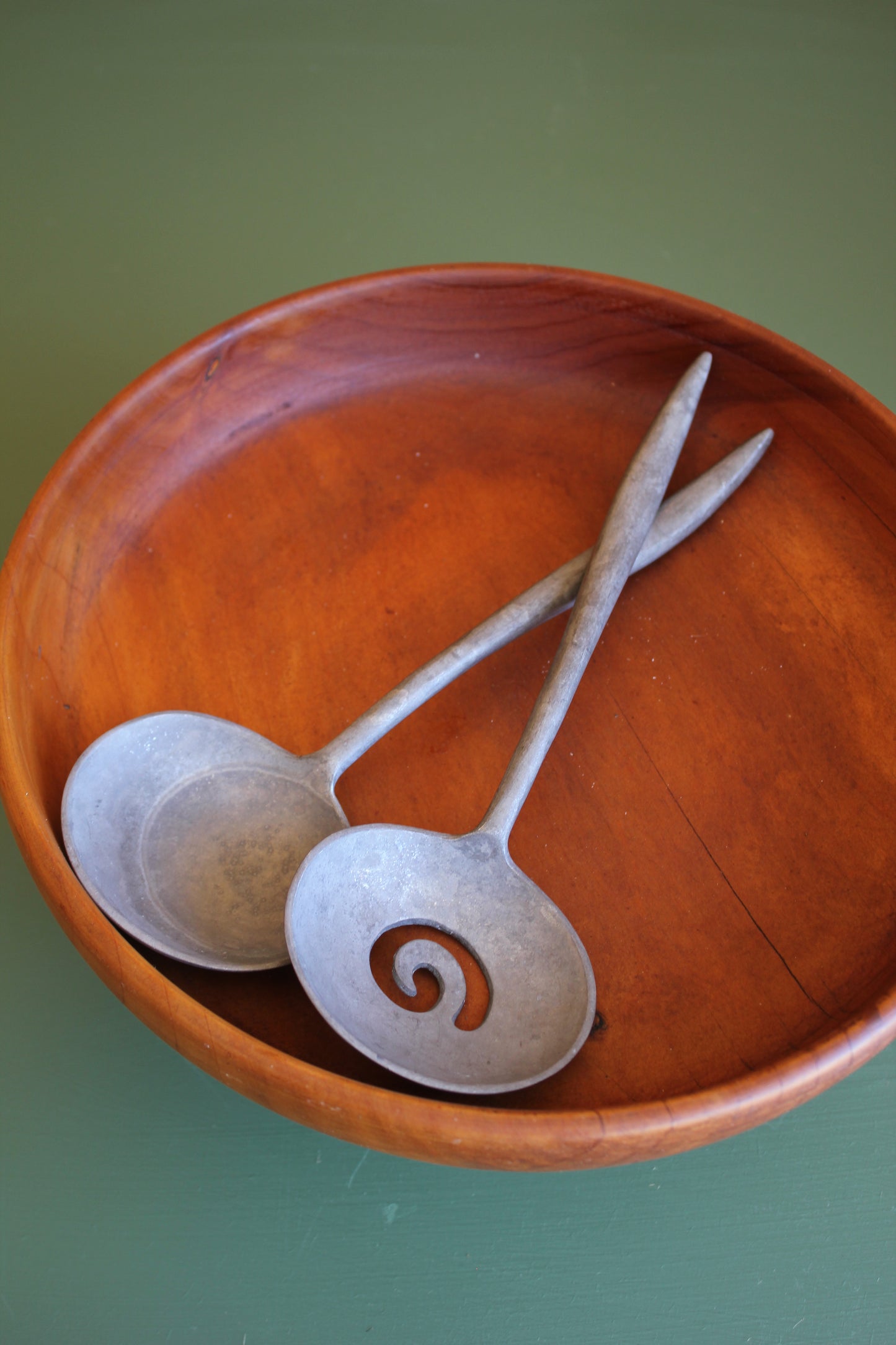 Large Vintage Turned Kauri Pedestal Bowl