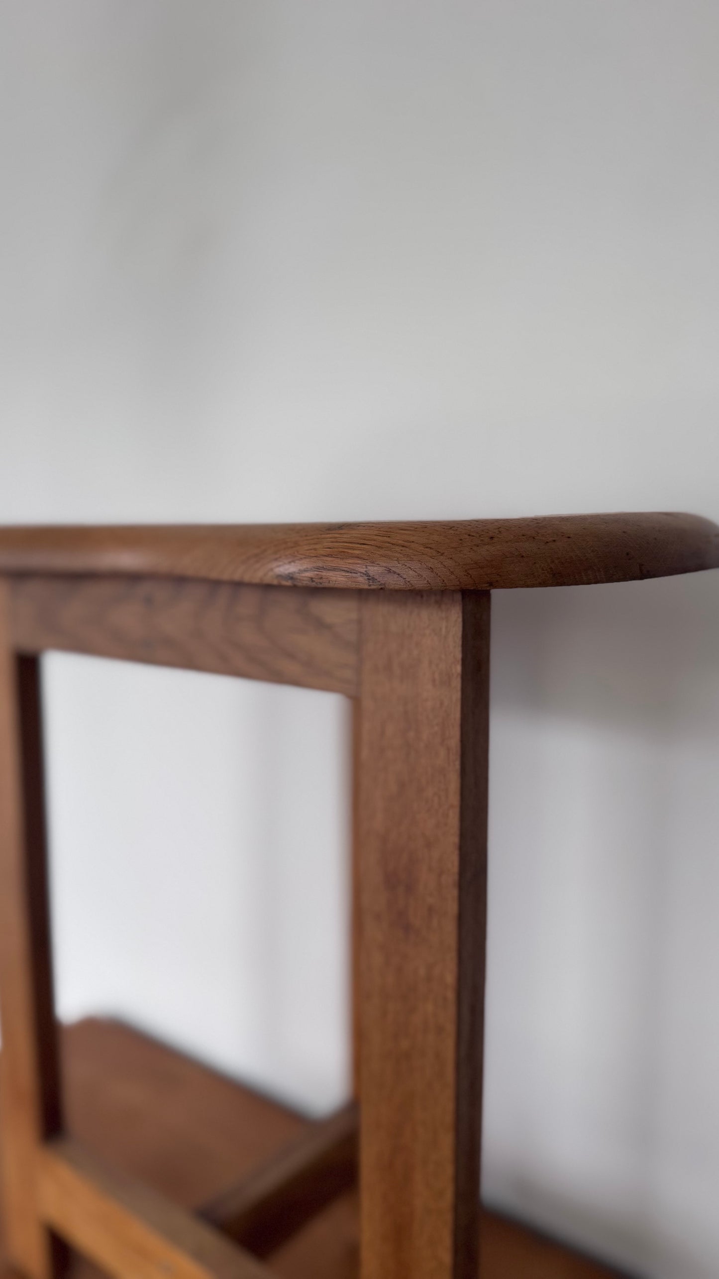 Vintage Oak Kidney Side Table / Stool