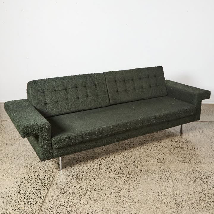 Dark Green Bouclé Sofa