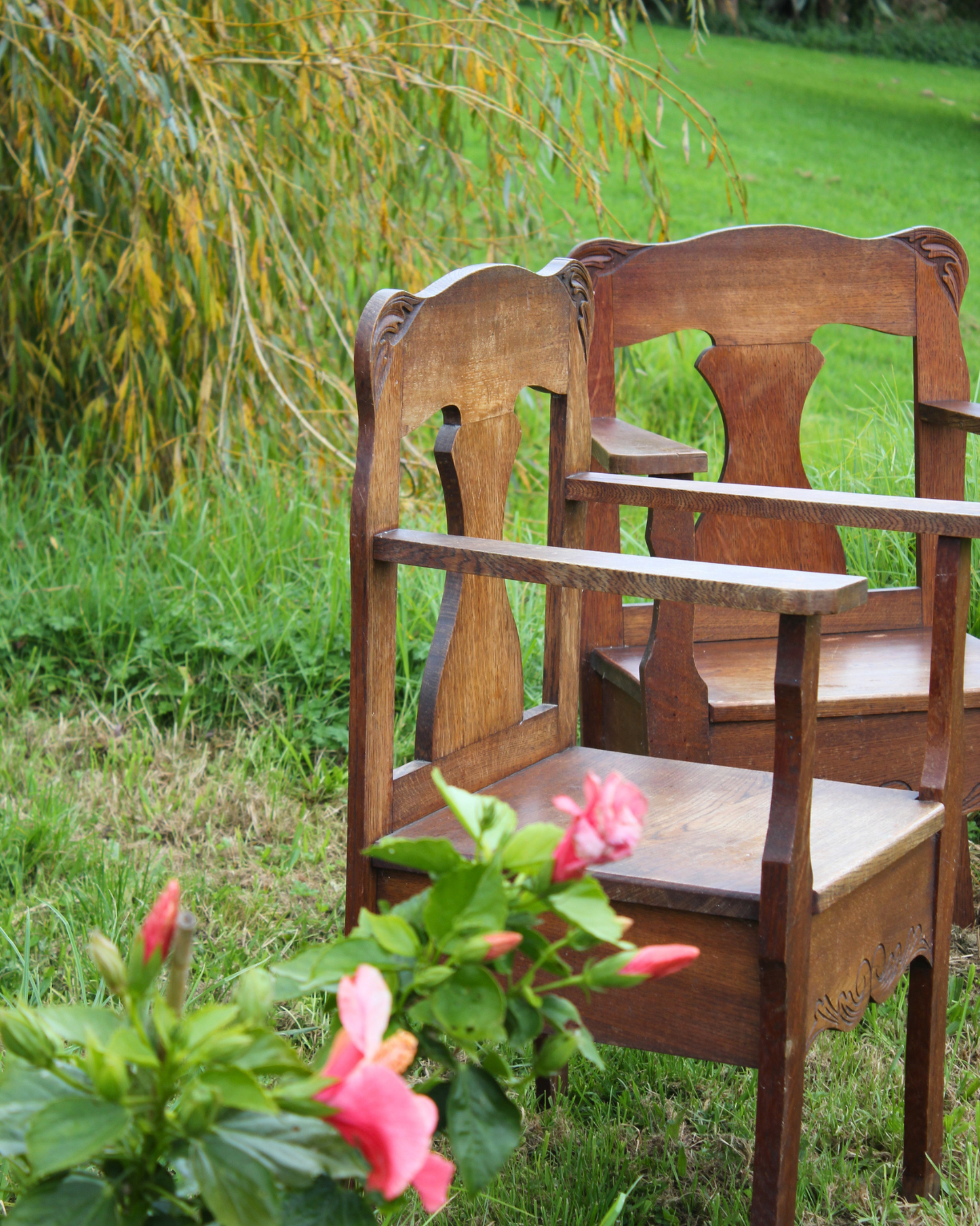 Vintage Arts & Crafts Style Carver Chairs / Pair