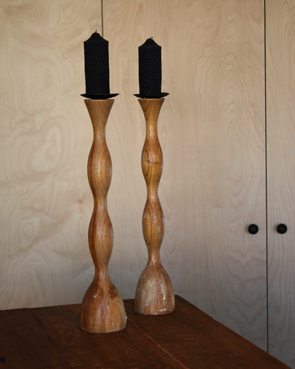 Wooden Candlesticks | Pair
