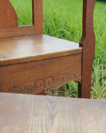 Vintage Arts & Crafts Style Carver Chairs / Pair