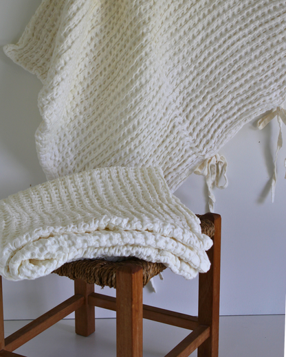 Waffle Linen Euro Pillowcase Covers (Set of 2)