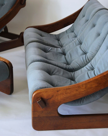 Vintage Timber Lounge Suite (3-Piece) – Blue