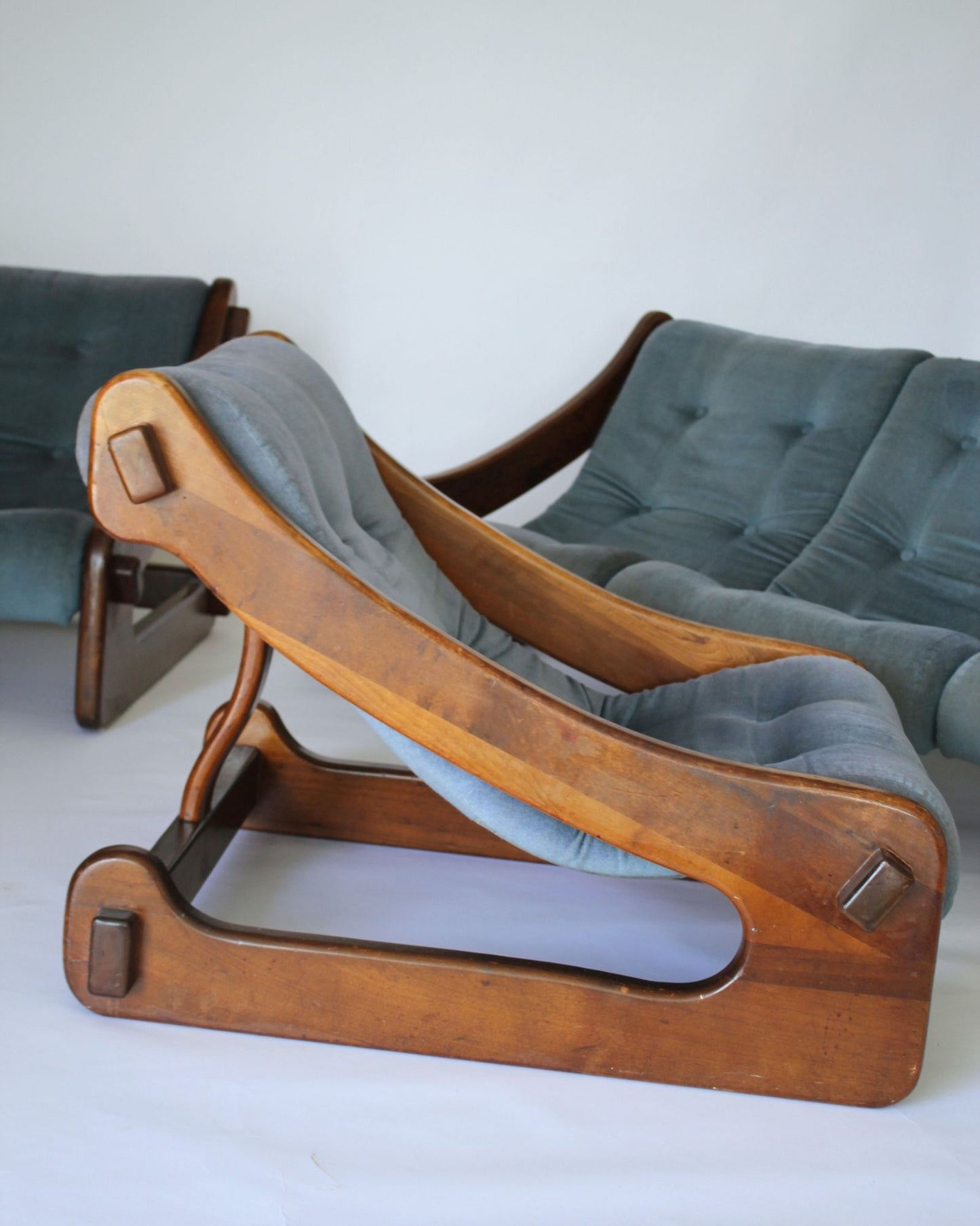 Vintage Timber Lounge Suite (3-Piece) – Blue