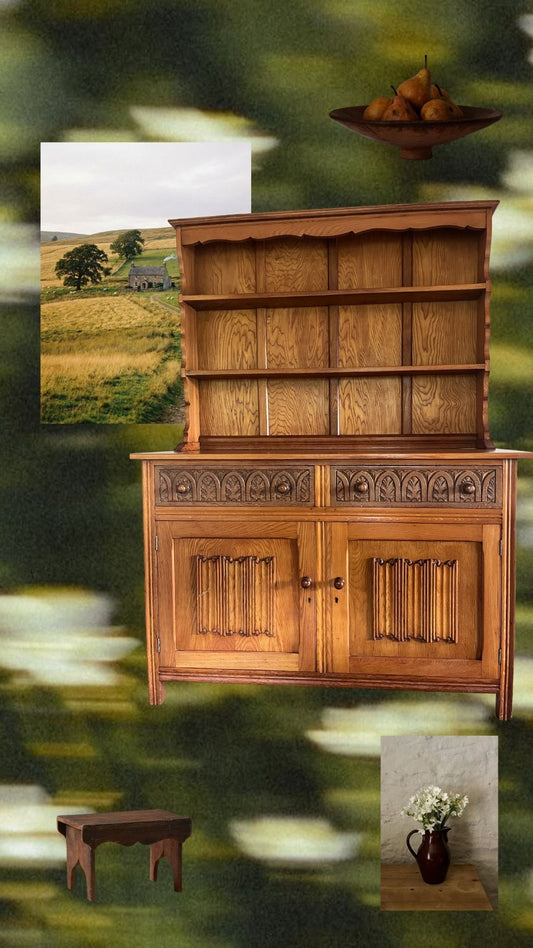 Vintage Welsh Oak Hutch Dresser