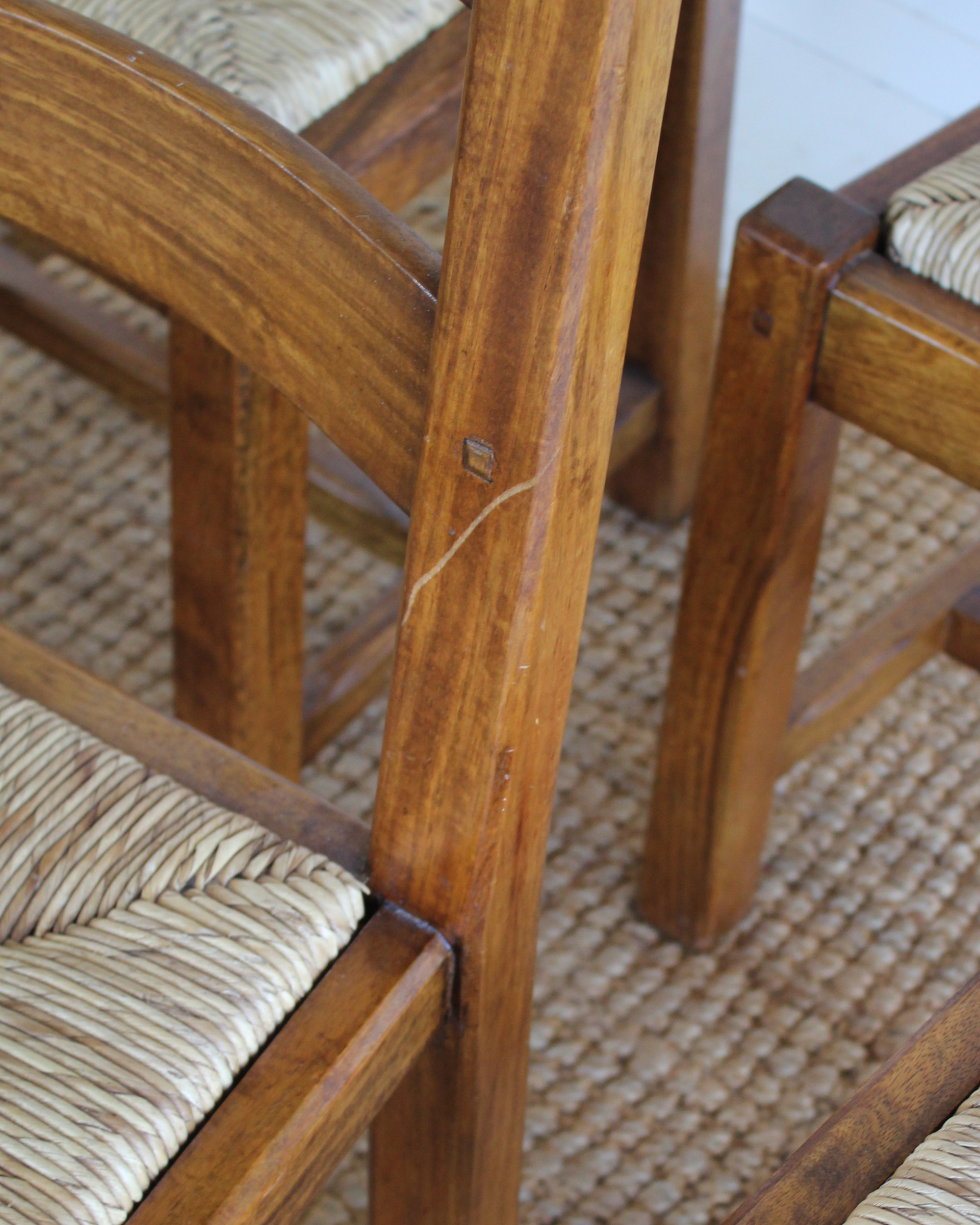Vintage Ladder Back Dining Chairs / Set of 4