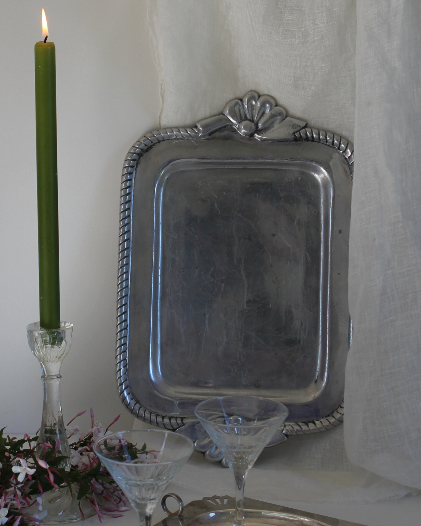 Vintage Pewter Serving Platter