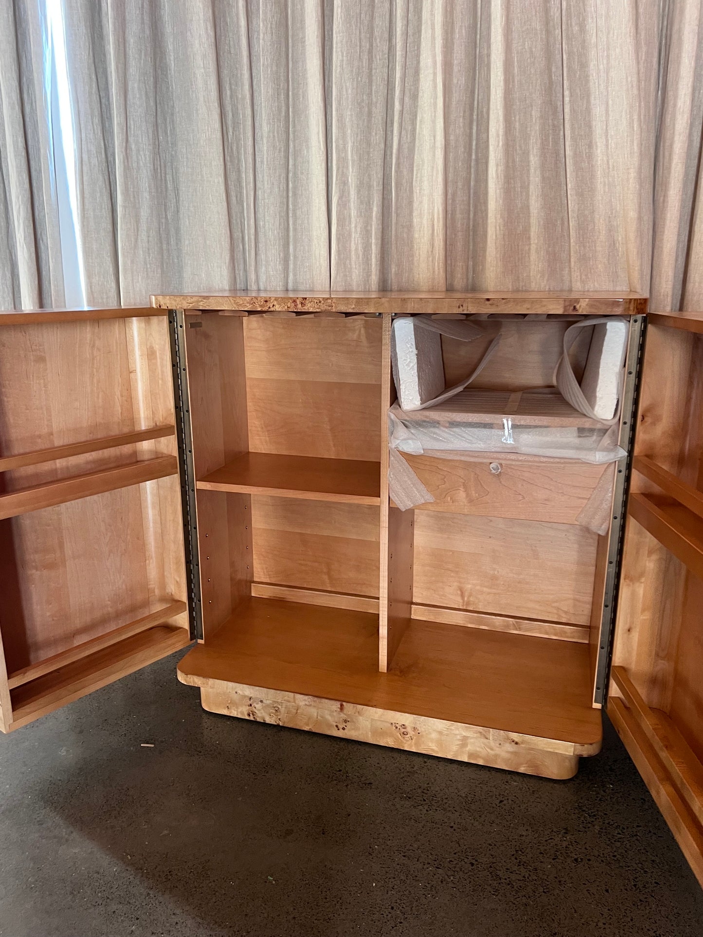 Burlwood Liquor Cabinet
