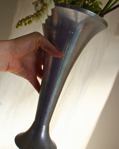 Pewter Trumpet Vase