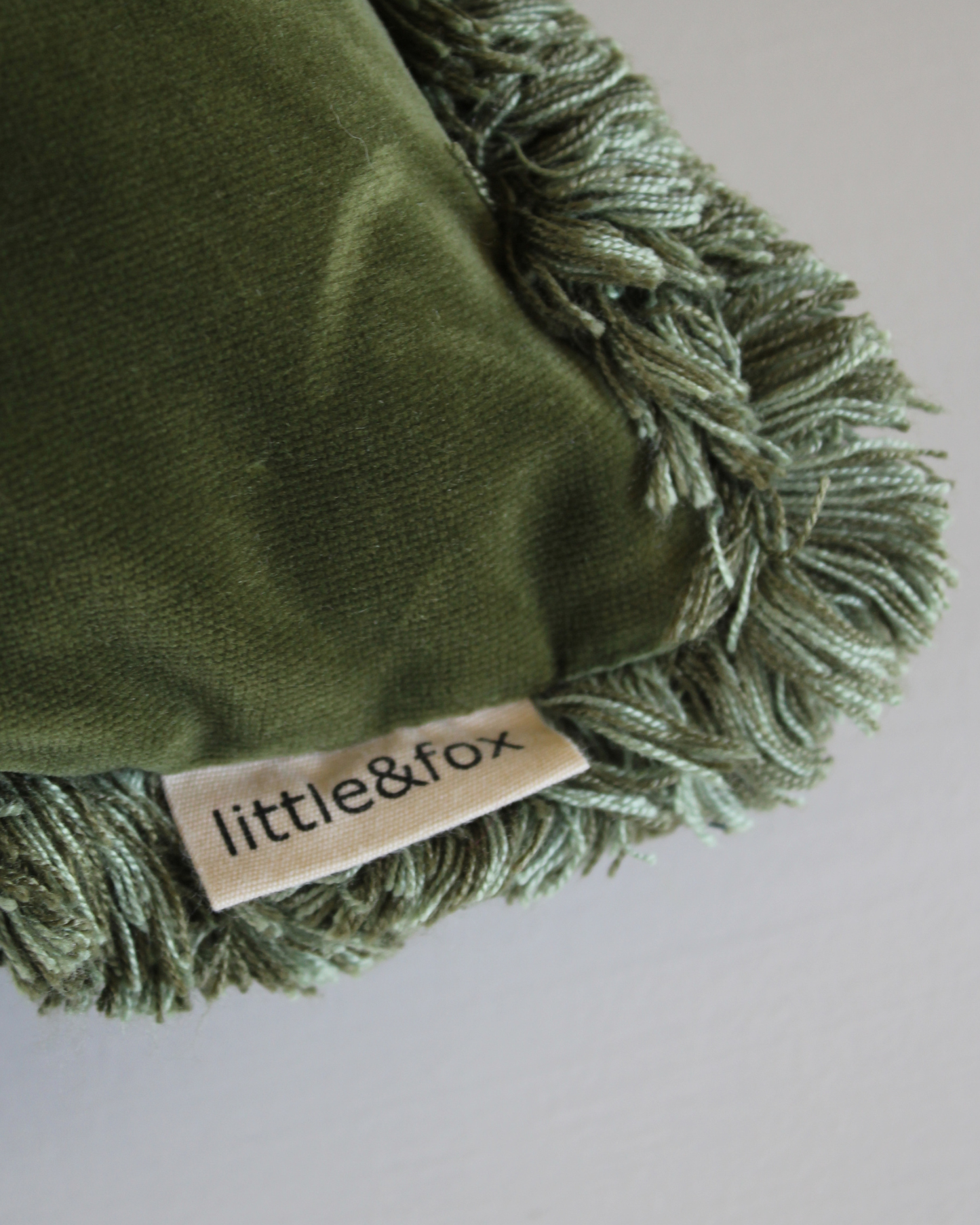 Little & Fox Fringed Velvet Cushion