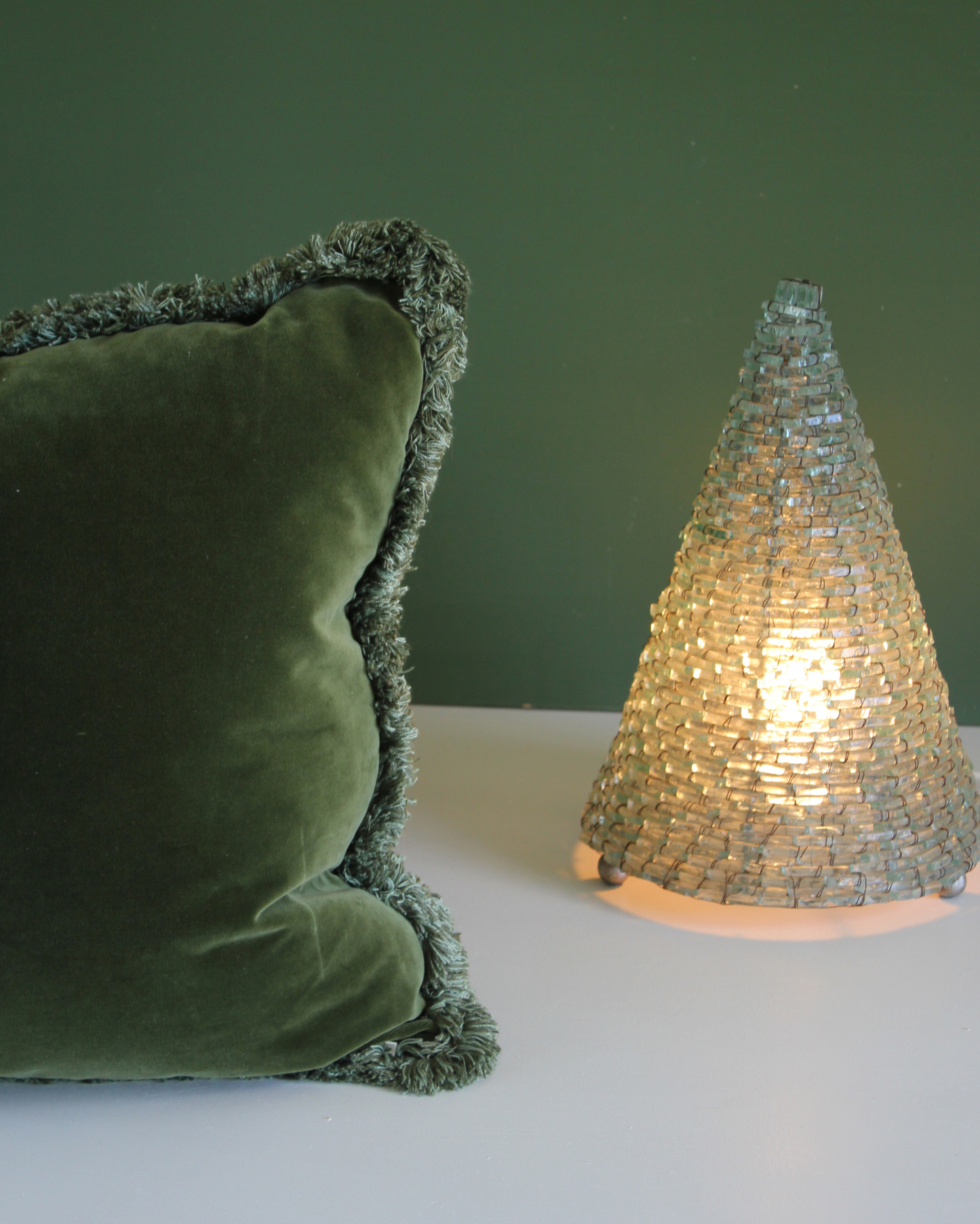 Little & Fox Fringed Velvet Cushion