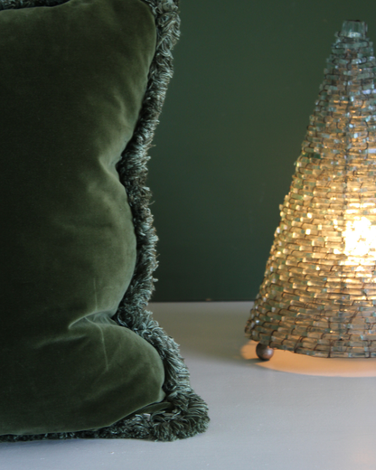 Little & Fox Fringed Velvet Cushion