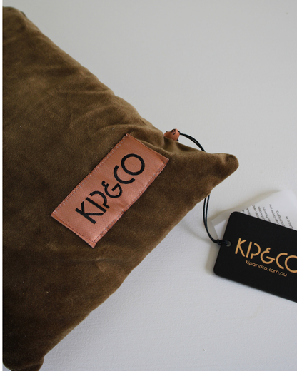 Kip & Co Khaki Velvet Duvet Cover Set / King