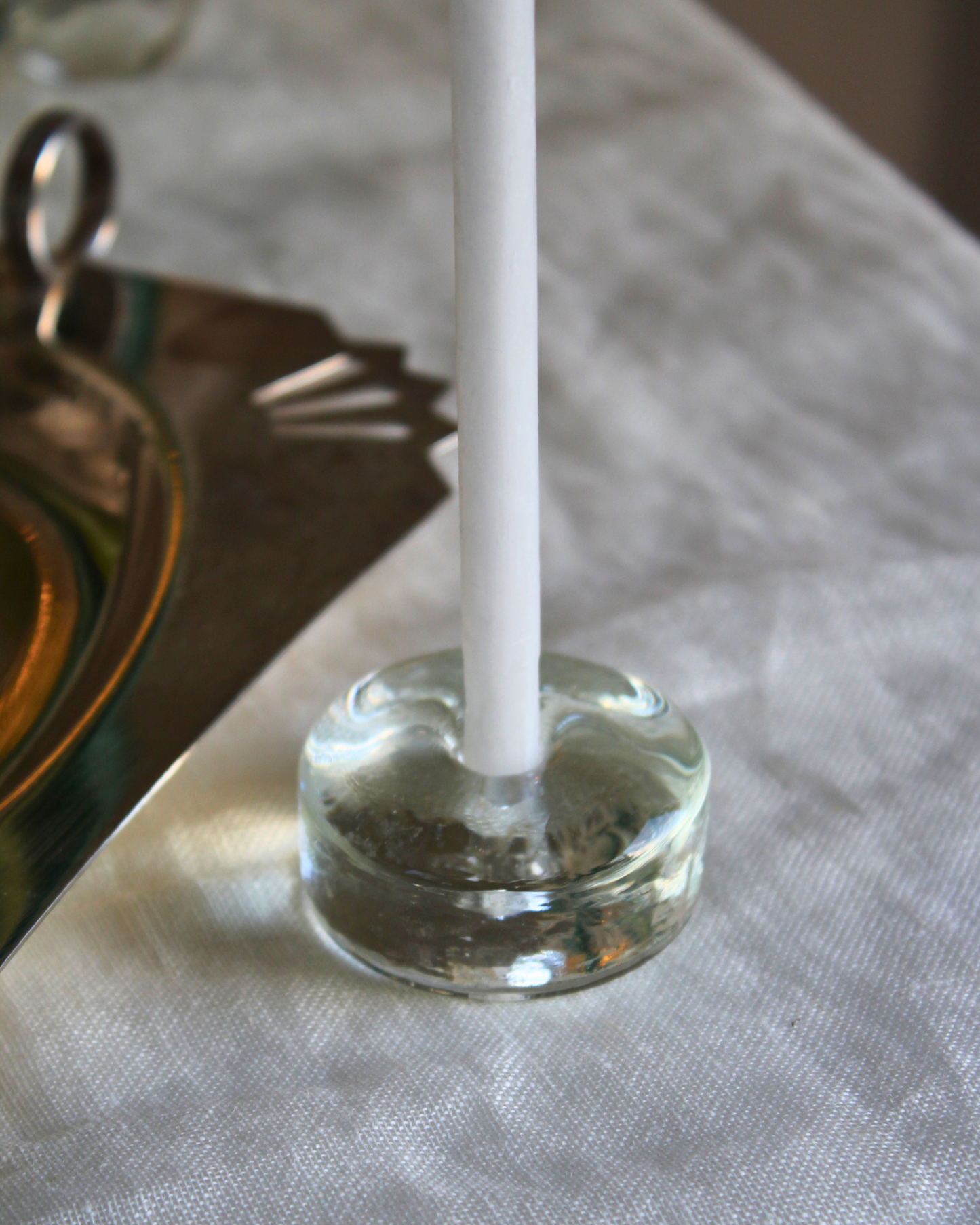Single Glass Taper Candle Holder