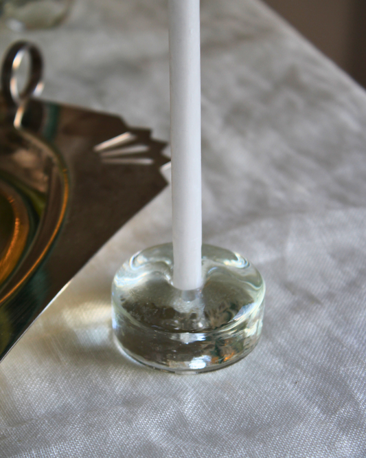 Single Glass Taper Candle Holder