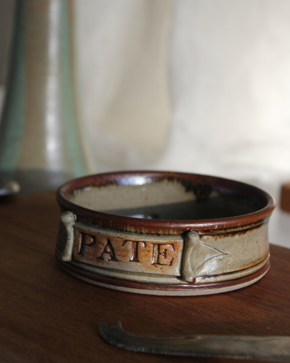 Vintage Stoneware Pate Dish