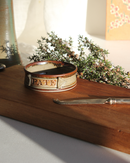 Vintage Stoneware Pate Dish