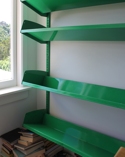 Green Adjustable Metal Wall Shelving (4-Tier)