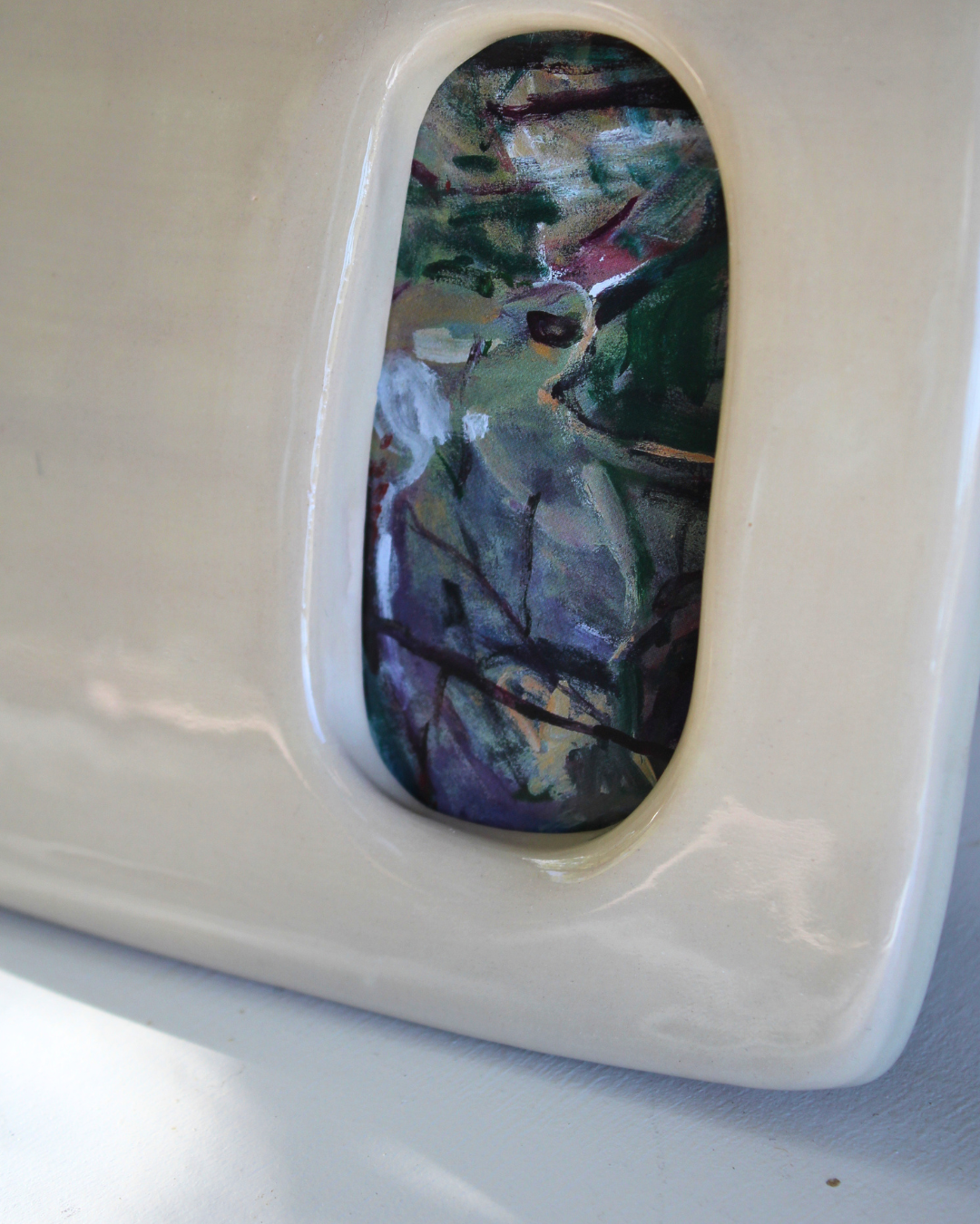 Handmade Ceramic Wall hung Frame | Latte | Studio Unknown