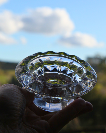 French Glass Candle Holders / Set of 3