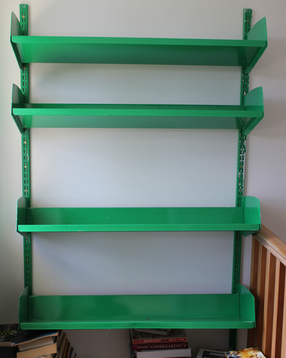 Green Adjustable Metal Wall Shelving (4-Tier)
