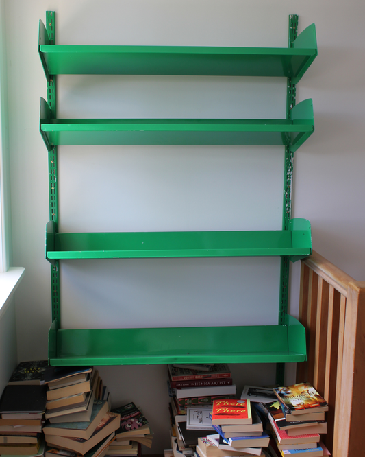 Green Adjustable Metal Wall Shelving (4-Tier)