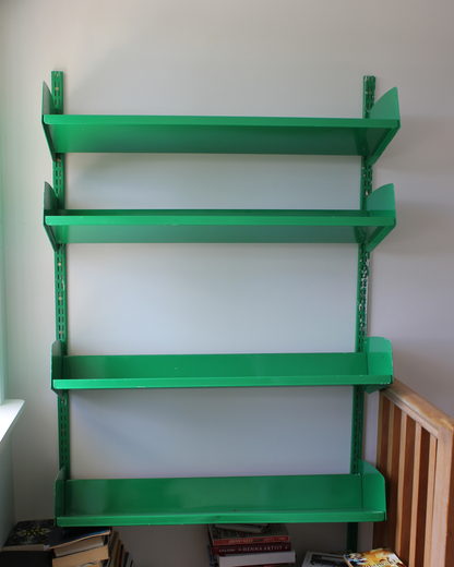 Green Adjustable Metal Wall Shelving (4-Tier)