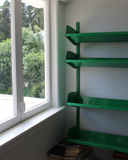 Green Adjustable Metal Wall Shelving (4-Tier)