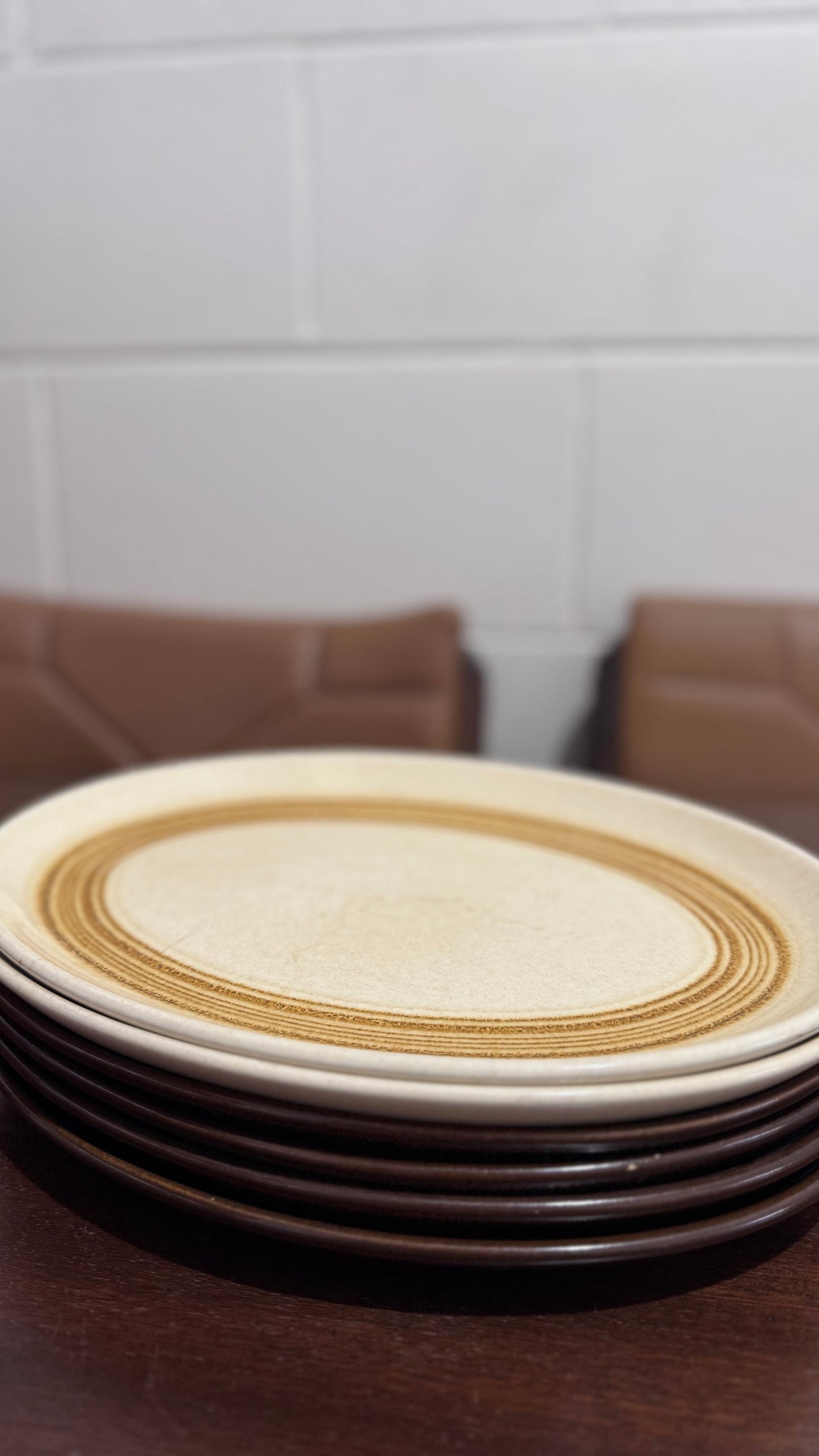 Crown Lynn & Ironstone Oval Plates / Set of 6