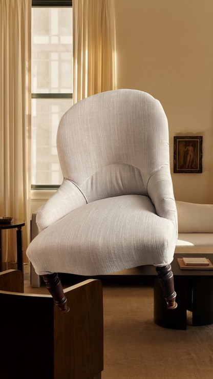 Victorian Linen Bedroom Chair