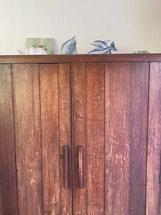 Vintage Solid Wood Wardrobe with Drawers – Imported from London