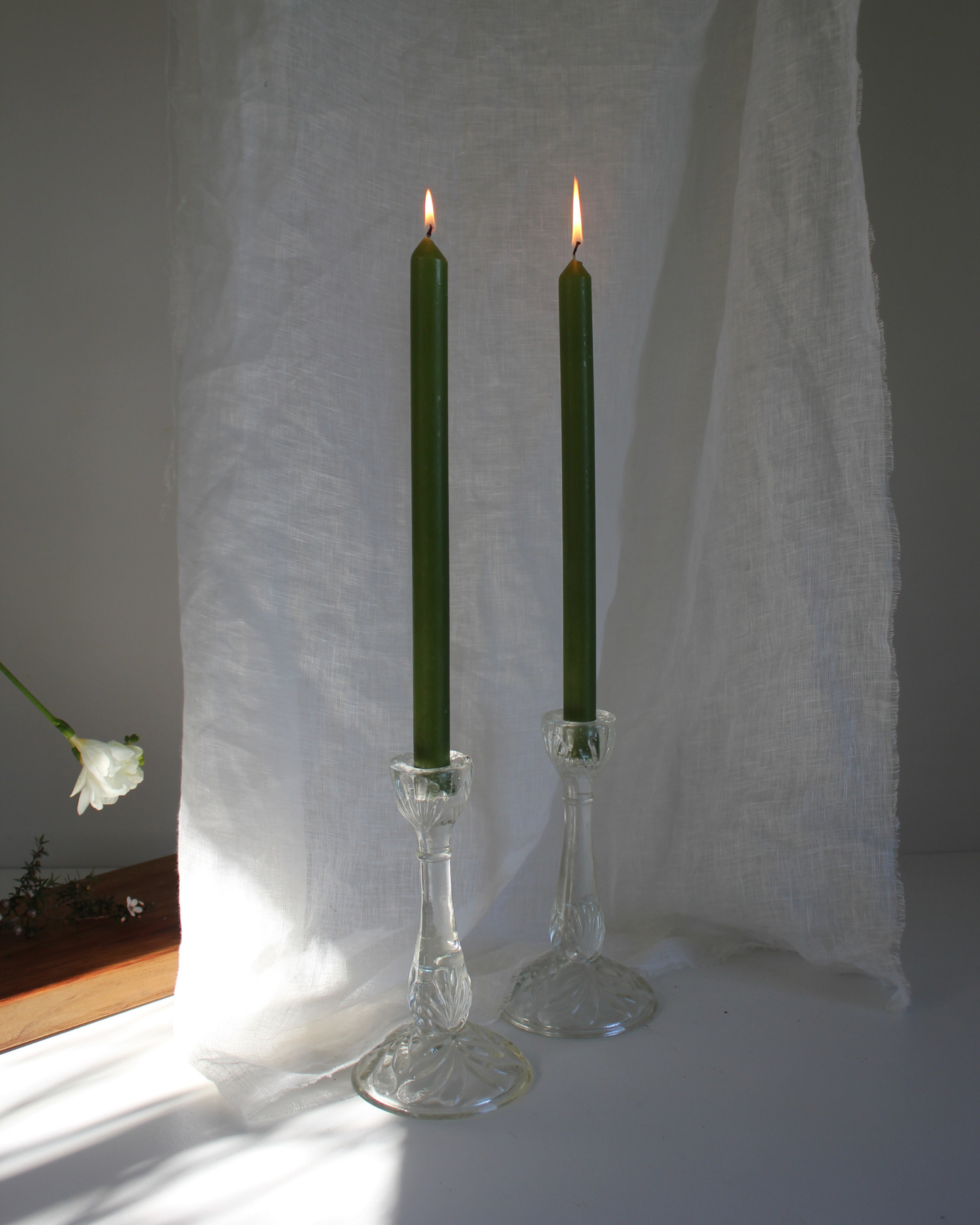 Pair of Pressed Glass Candlesticks