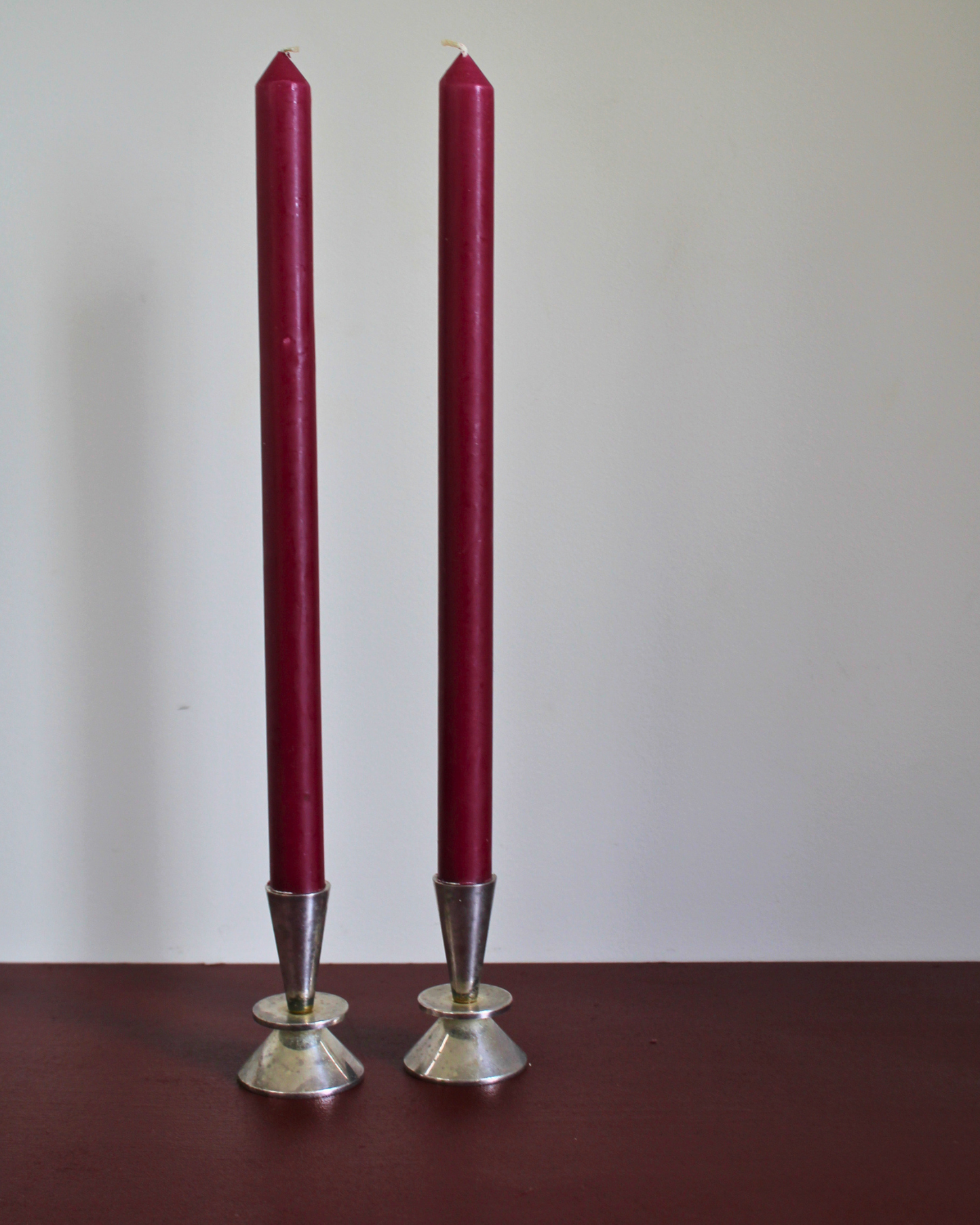 Ianthe Silver Plate Candlestick Holders — Pair