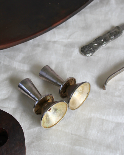 Ianthe Silver Plate Candlestick Holders — Pair