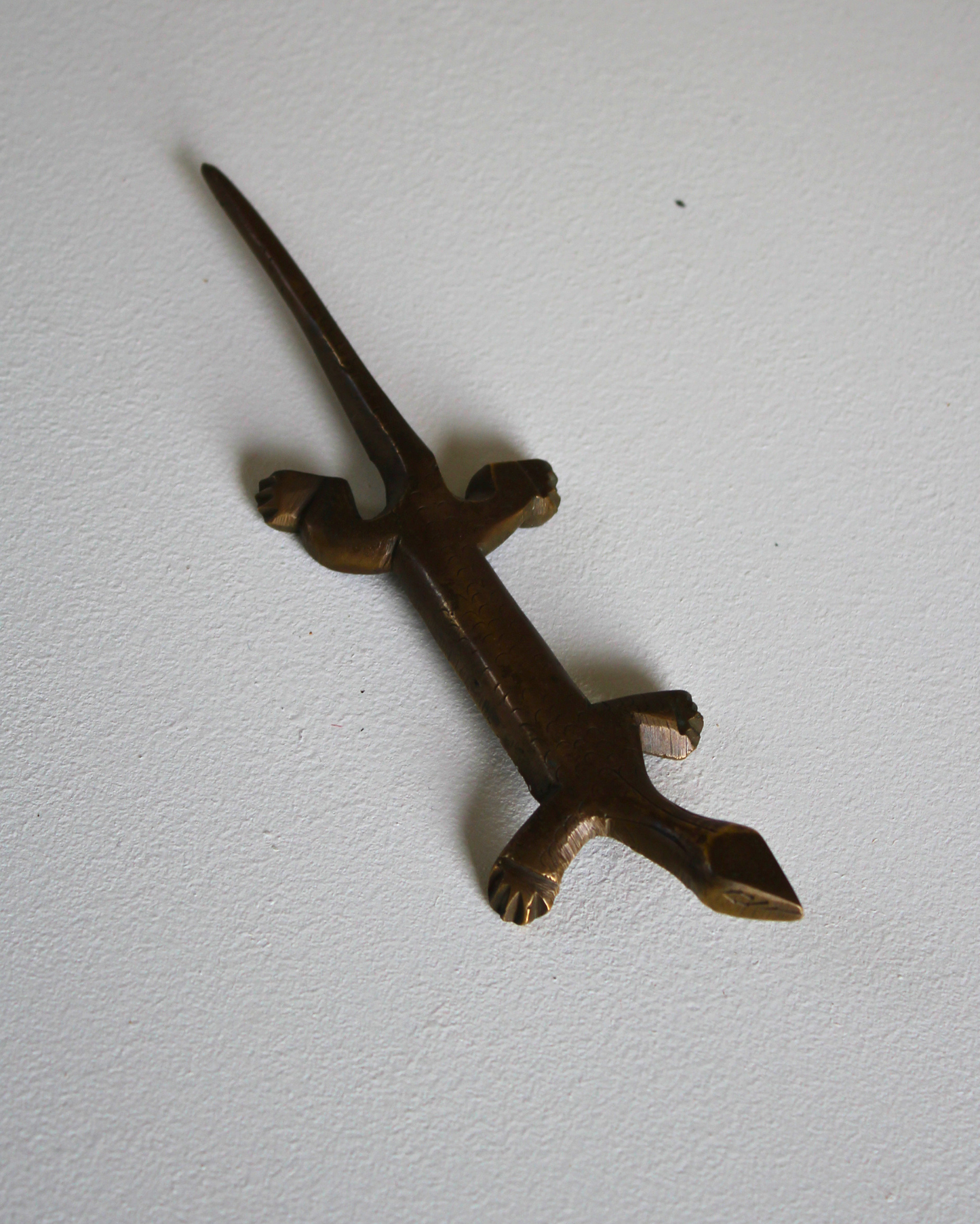 Vintage Brass Gecko