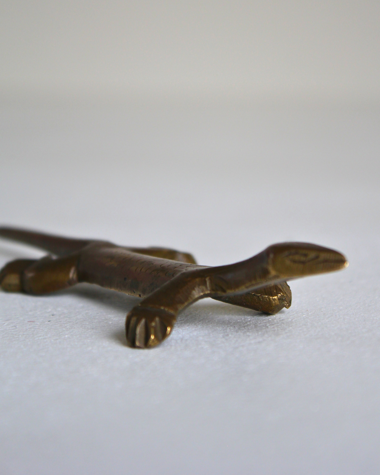 Vintage Brass Gecko