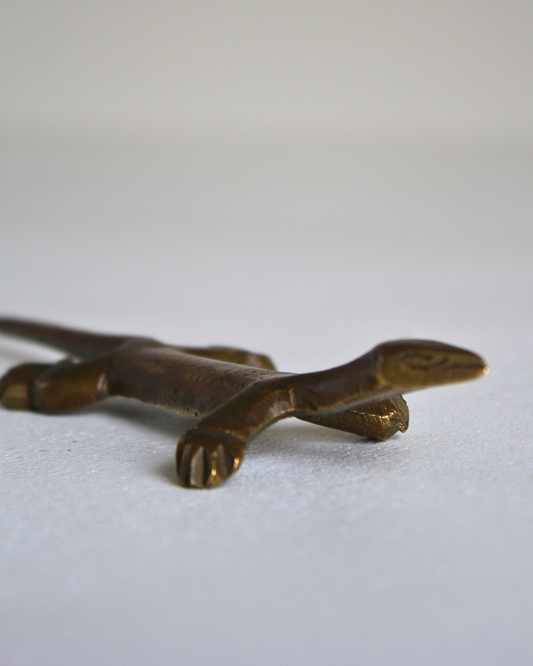 Vintage Brass Gecko