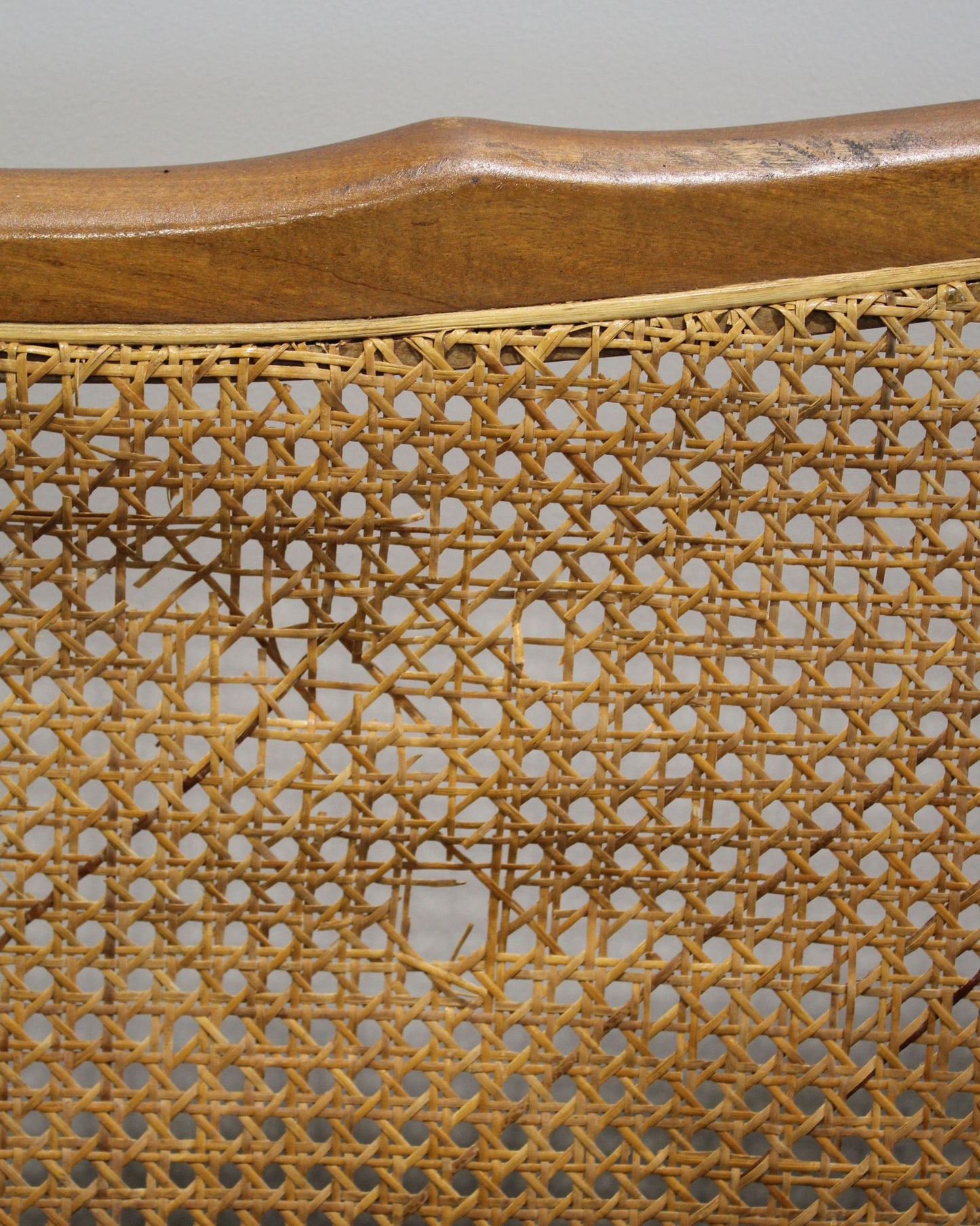 Vintage Bergère-Style Cane Sofa / Green