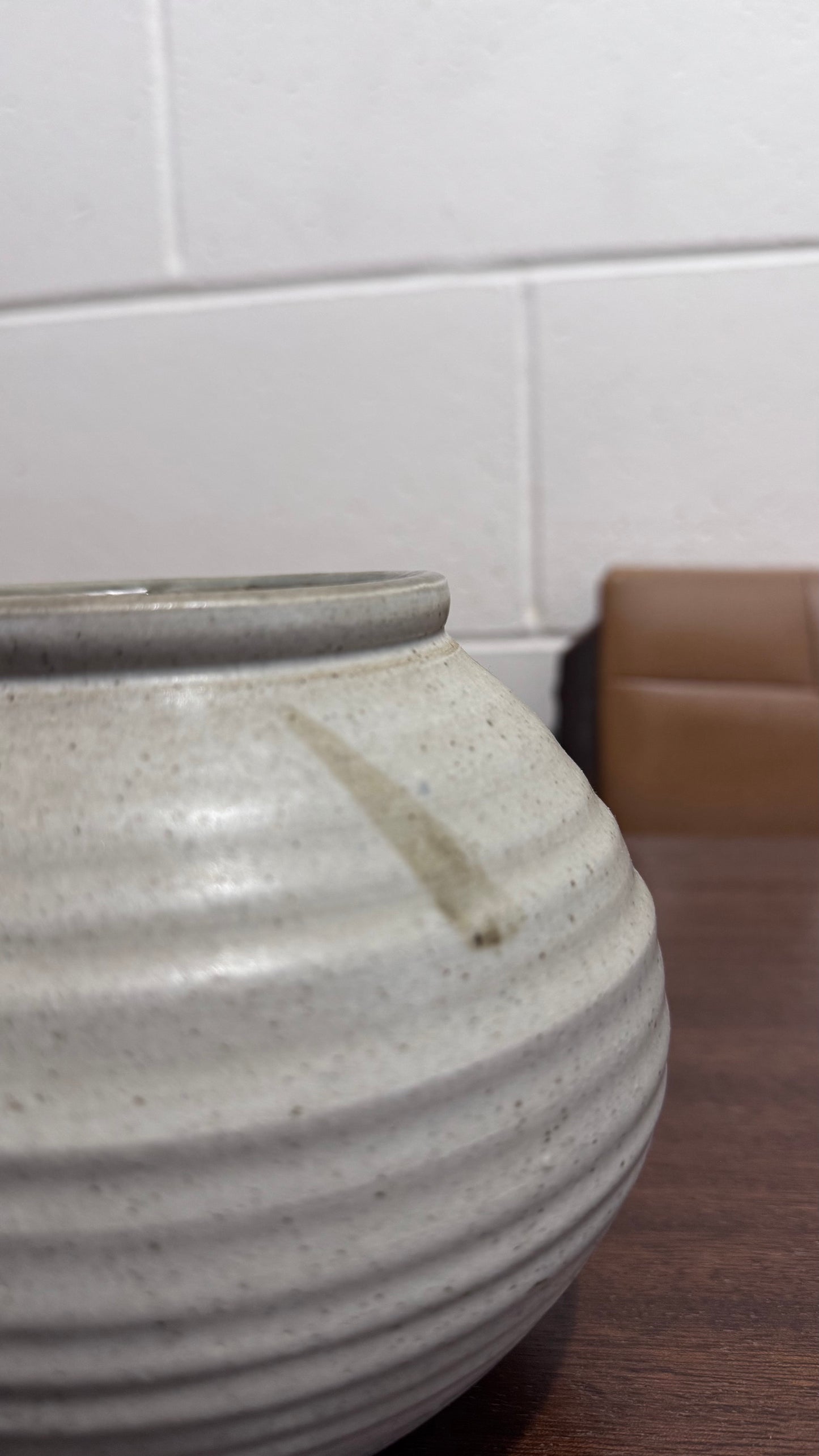 NZ Studio Pottery Grey Round Vase