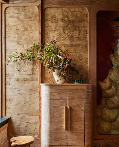 Burlwood Liquor Cabinet