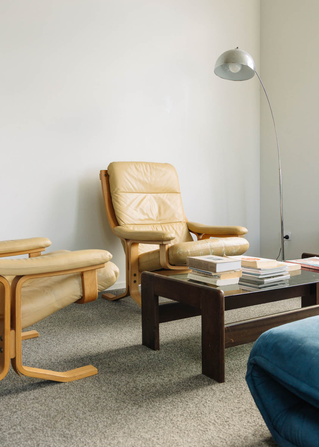 Pair of Leather Siesta Style Lounge Chairs